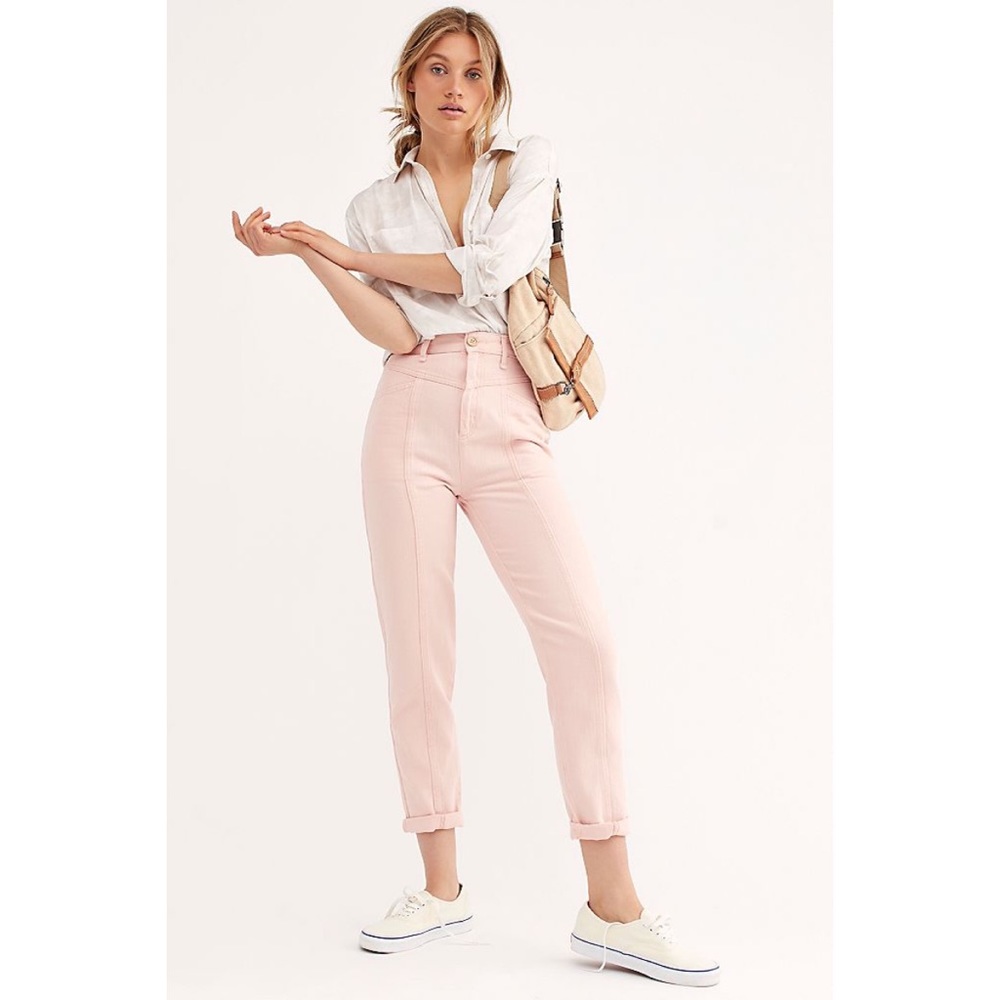 NWT Free People High Waist Linen Blend Jeans